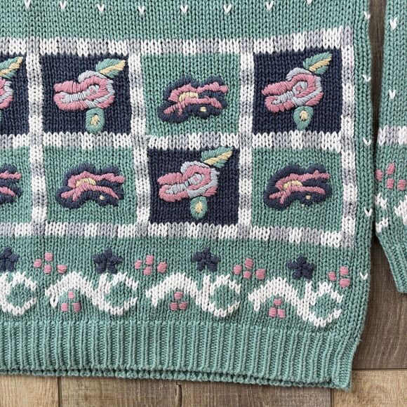 Vintage 62 East Womens Floral Cottagecore Sweater Size M Grandmacore Feminine - Picture 4 of 14